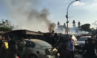 Spare Parts Traders Reject Sanwo-Olu As Thugs Burns Down Spare Parts Market in Lagos