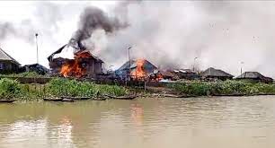 Delta Community Okuama In Flames After Killing Of Soldiers